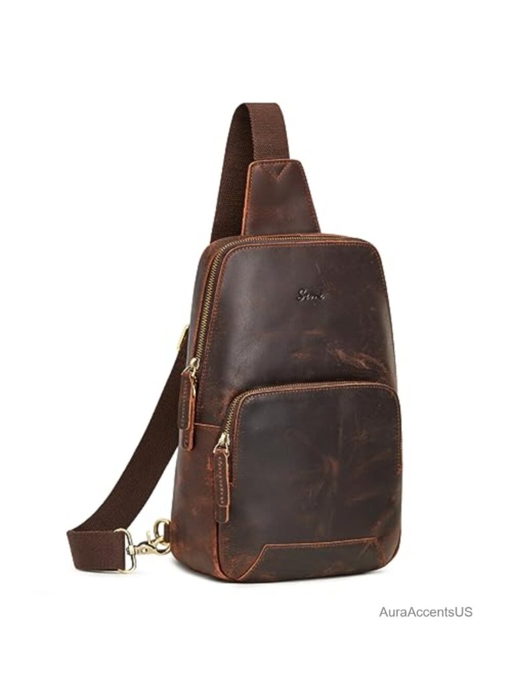 Genuine Leather Sling Bag RFID Blocking Crossbody